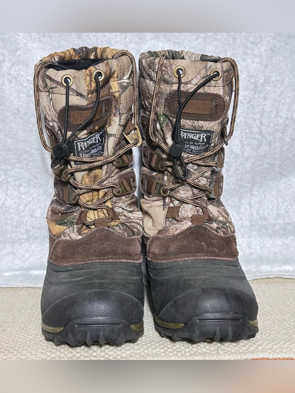 Ranger Big Kids Tundra II Camo 400g Insulated Waterproof Winter Snow Boots SZ 4 - Picture 3 of 11